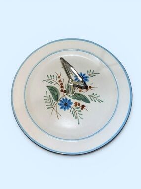 Stangl Hand Painted Serving Dish Plate Cupcake Holder Pastry